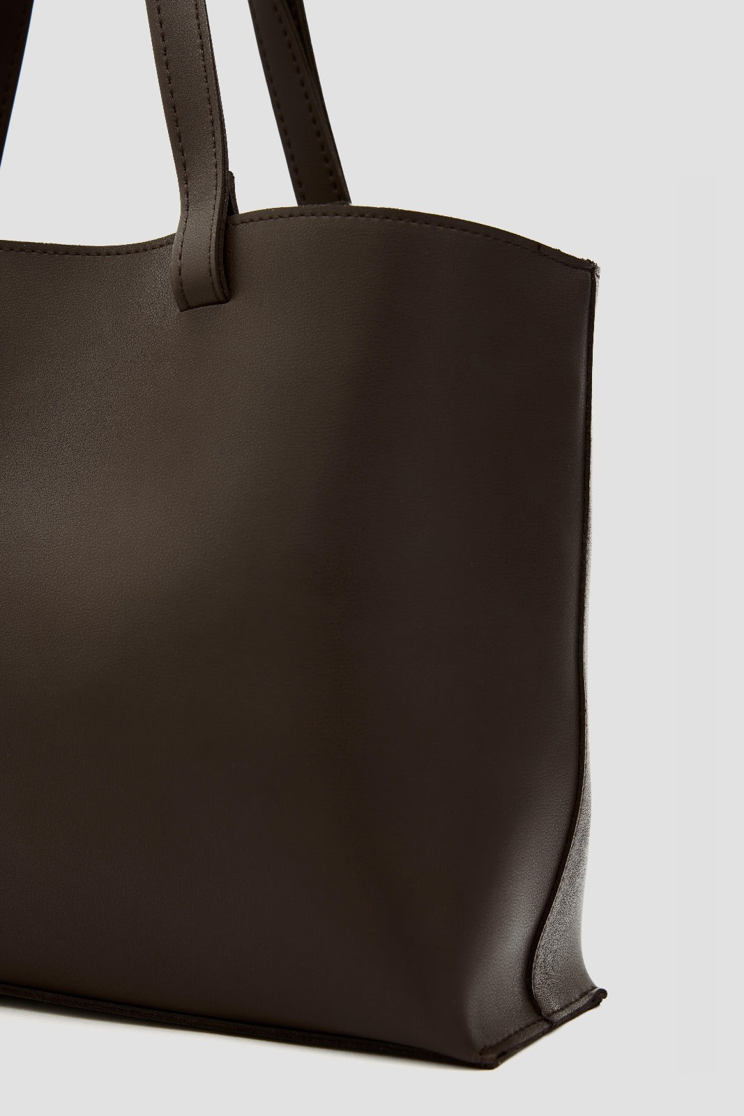 Tenza Omuz Çantası Acıkahve Mat Deri