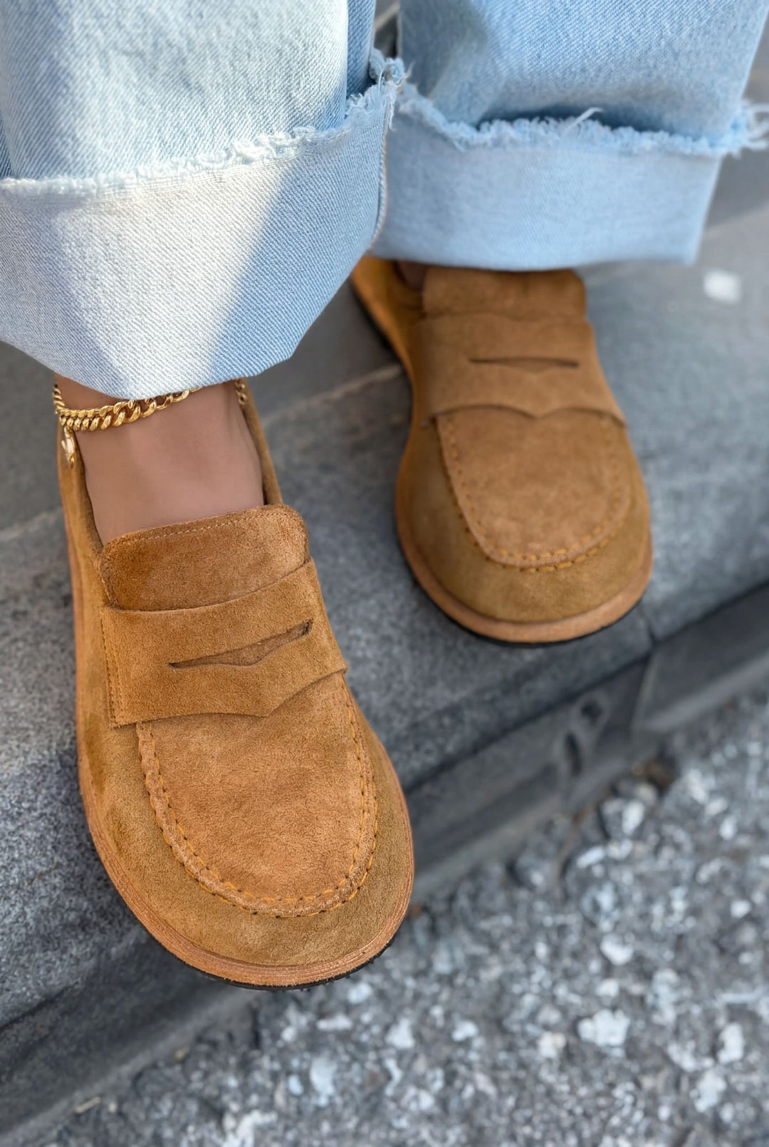 Marion Hakiki Süet Kadın Loafer Taba - ILOVESHOES
