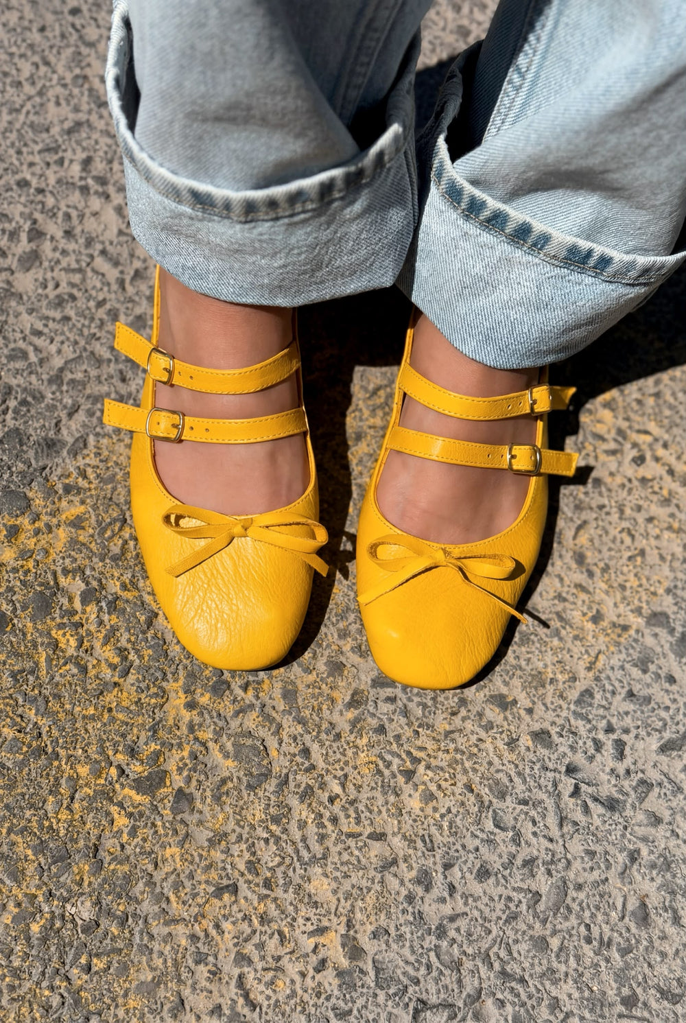 Lovia Sarı Hakiki Deri Kadın Babet - ILOVESHOES