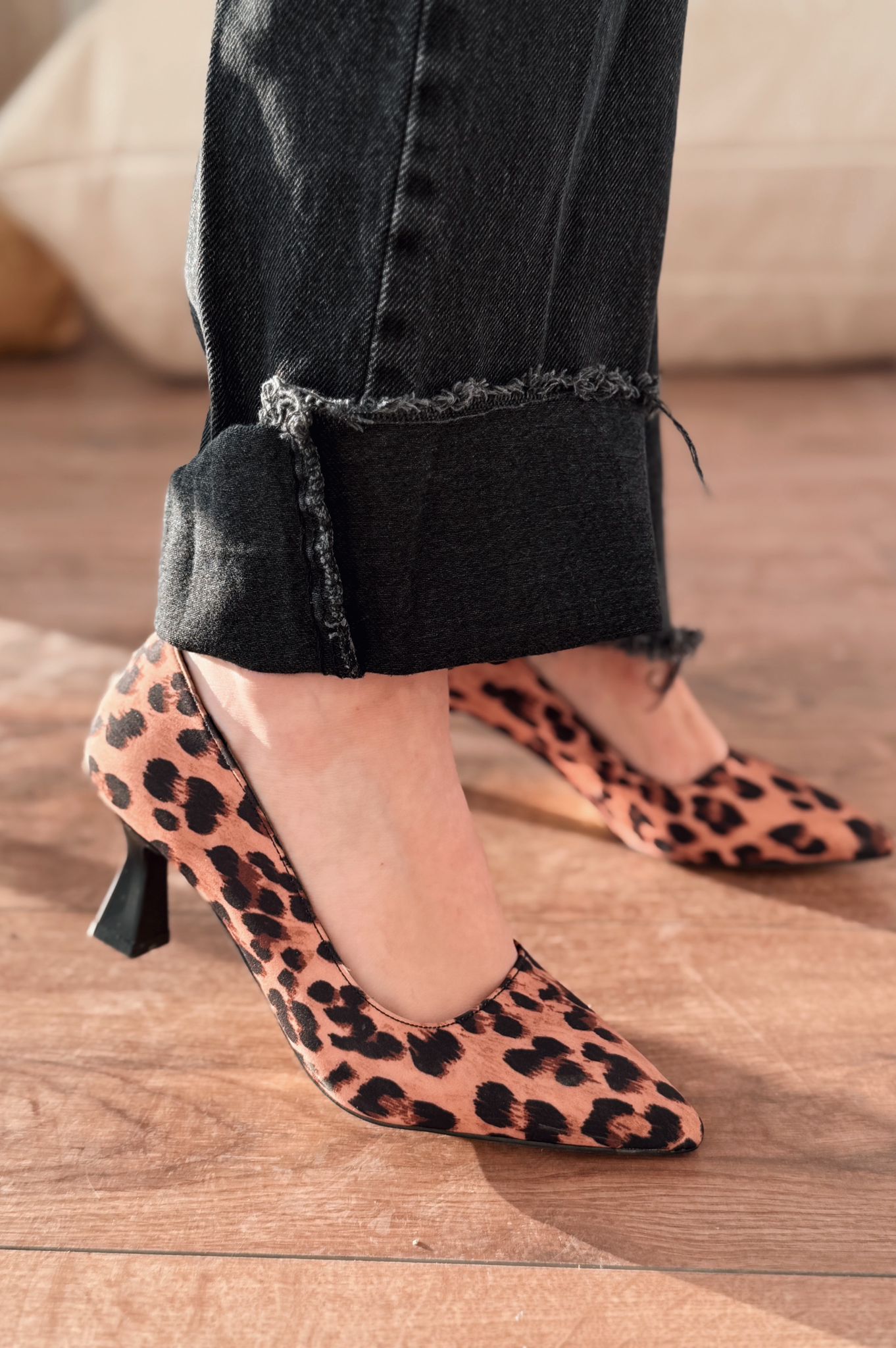 Luntra Saten Leo Desen Turuncu Stiletto - ILOVESHOES