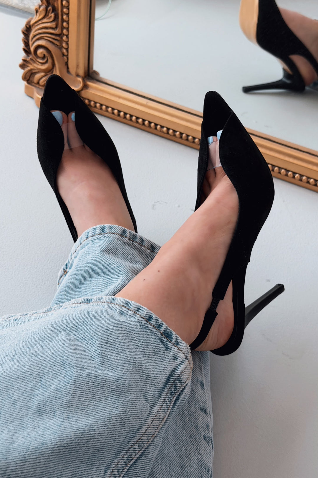 Marvello Siyah Mat Deri Kadın Topuklu Sandalet - ILOVESHOES
