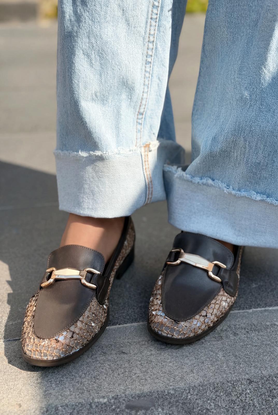 Delter Kadın Loafer Acıkahve Mat Deri - ILOVESHOES