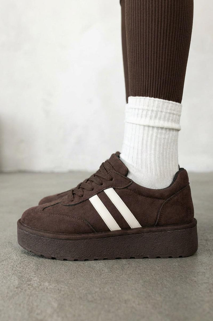 Vireo Kadın Spor Ayakkabı Acıkahve Süet - ILOVESHOES