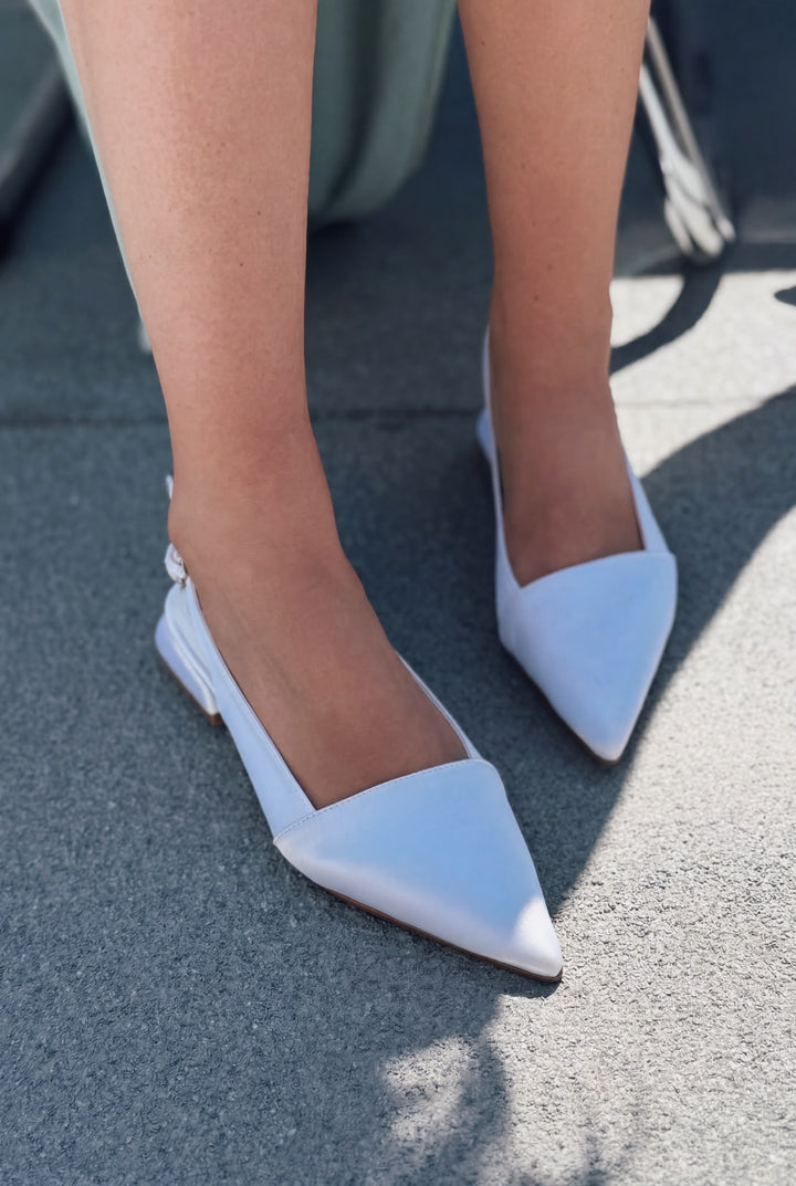 Drest Beyaz Mat Deri Kadın Stiletto