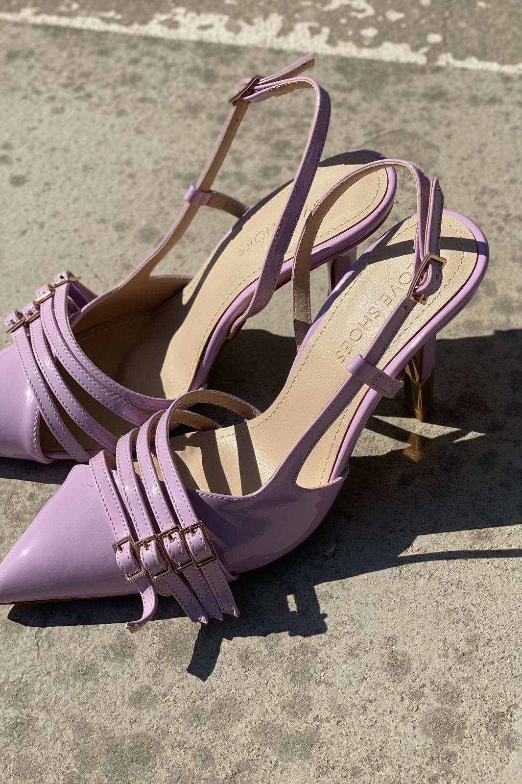Vinnor Rugan Lila Toka Detaylı Stiletto - ILOVESHOES
