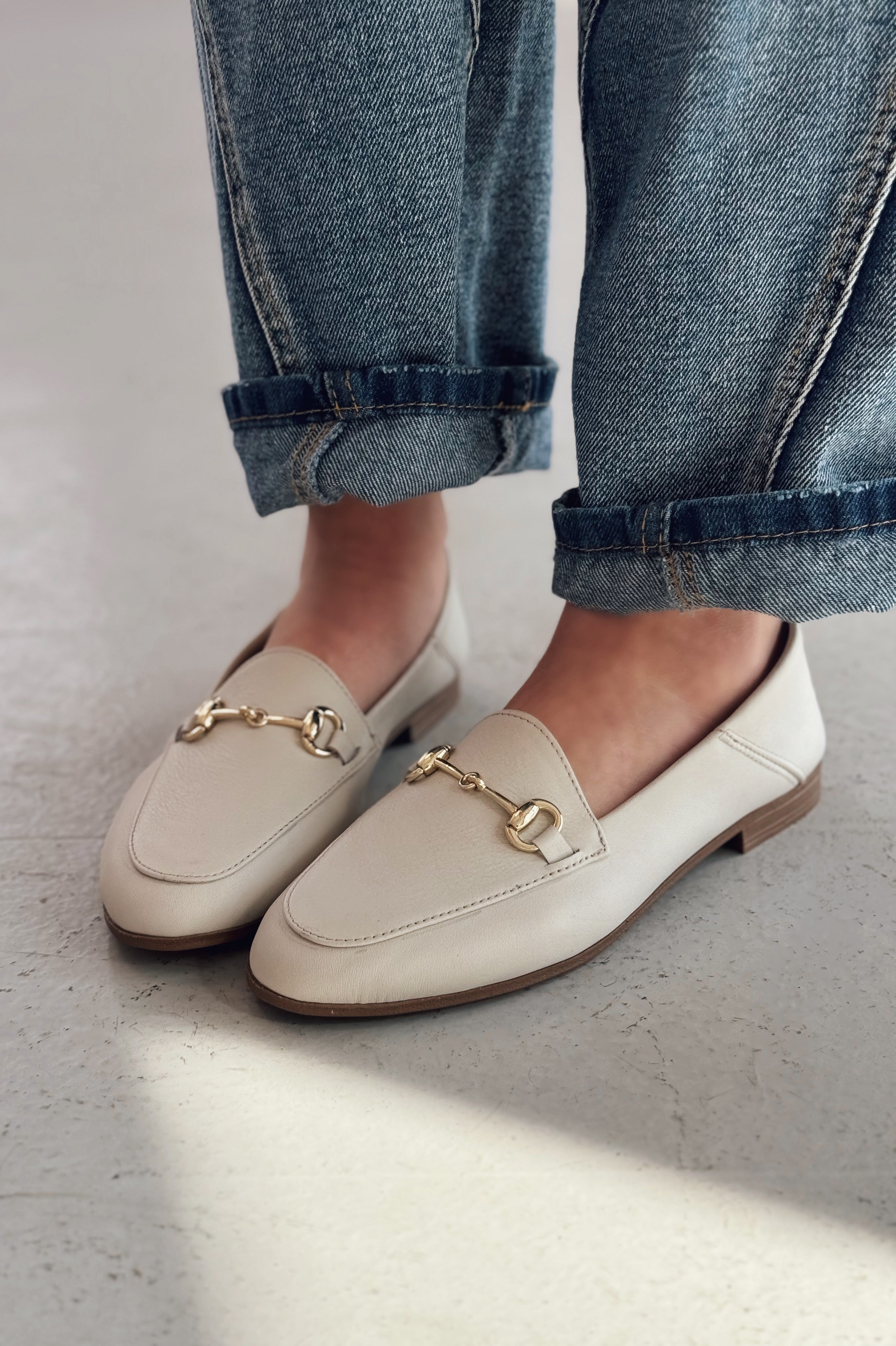 Palvora Hakiki Deri Toka Detaylı Kadın Loafer Bej