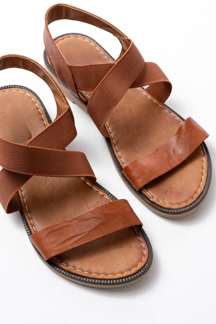 Sorilsa Hakiki Deri Taba Kadın Sandalet - ILOVESHOES