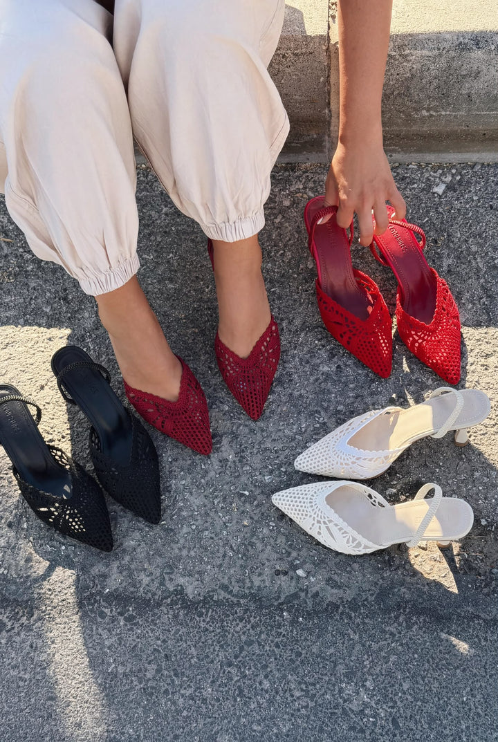 Brina Bordo Dantel Kadın Stiletto