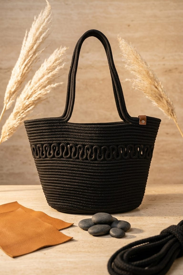 Solmira Siyah Kadın Plaj Çantası