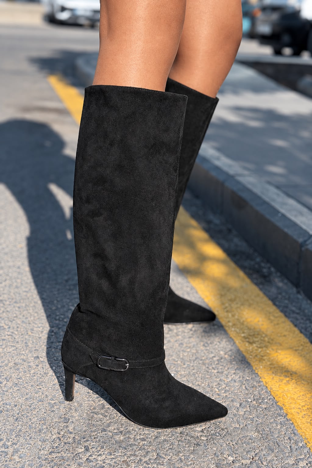 Vexa Siyah Süet Kadın Çizme - ILOVESHOES