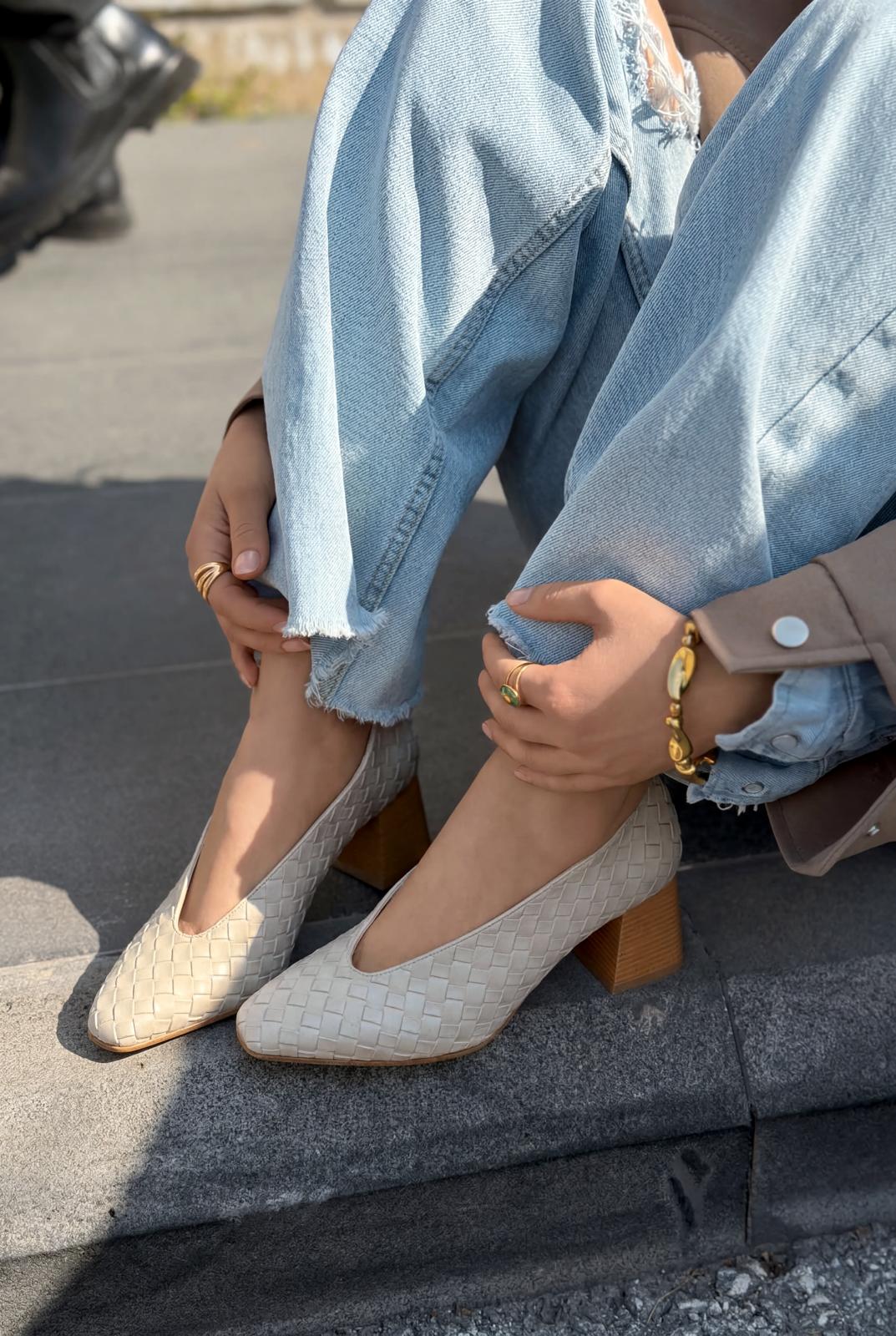 Torben Topuklu Ayakkabı Bej Mat Deri - ILOVESHOES