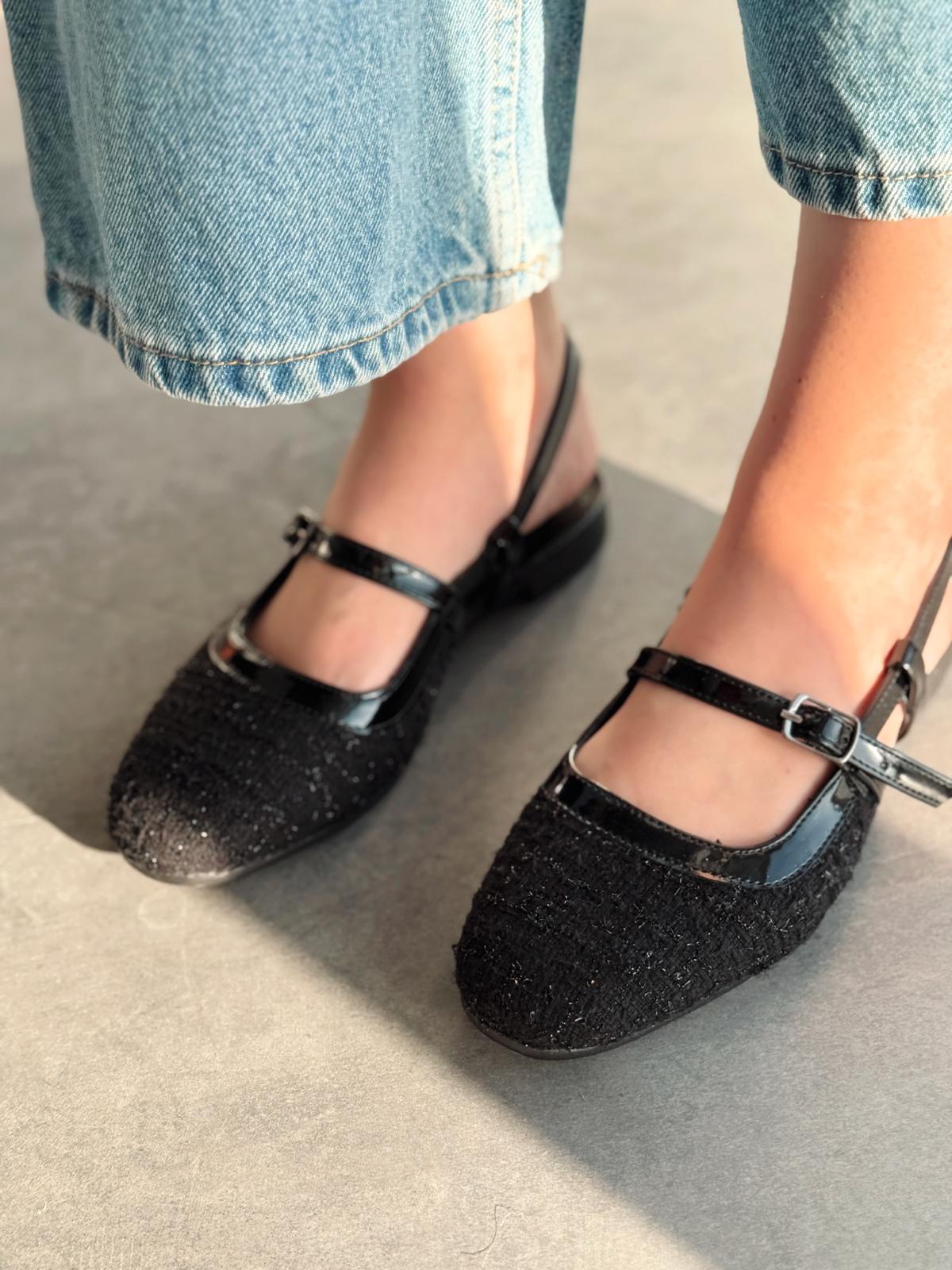 Minor Tüvit Siyah Bant Detaylı Mary Jane - ILOVESHOES