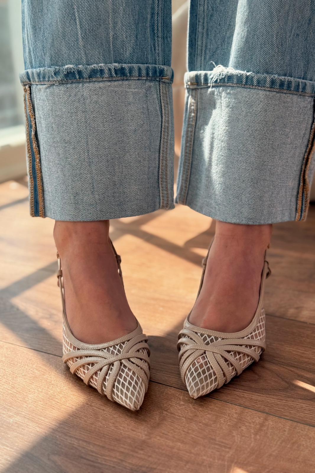 Celiona Mat Nude File Detaylı Stiletto - ILOVESHOES