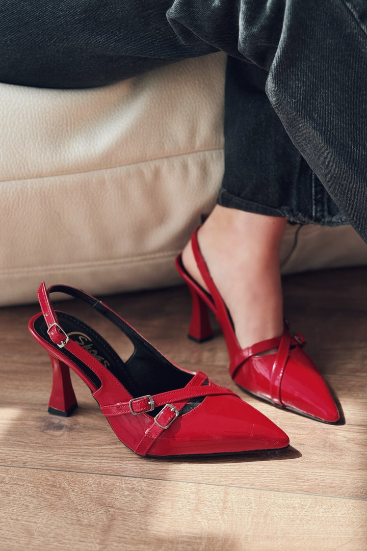 Jolira Rugan Bordo Toka Detaylı Stiletto
