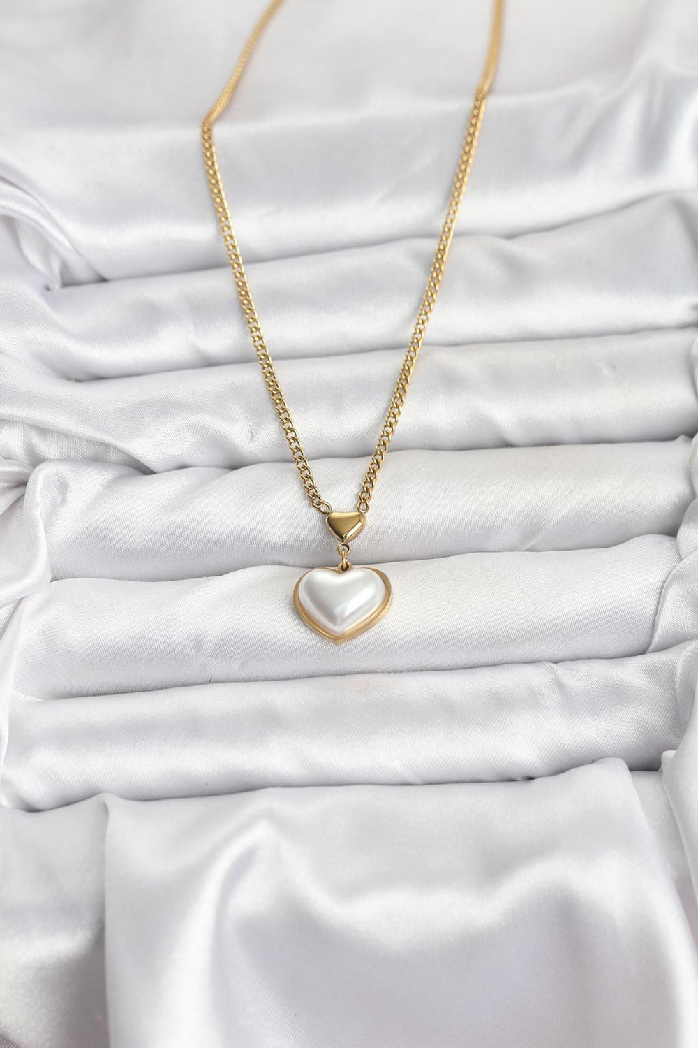 ILS - 1055 Kadın Kolye Gold Çelik Kalp Model - ILOVESHOES