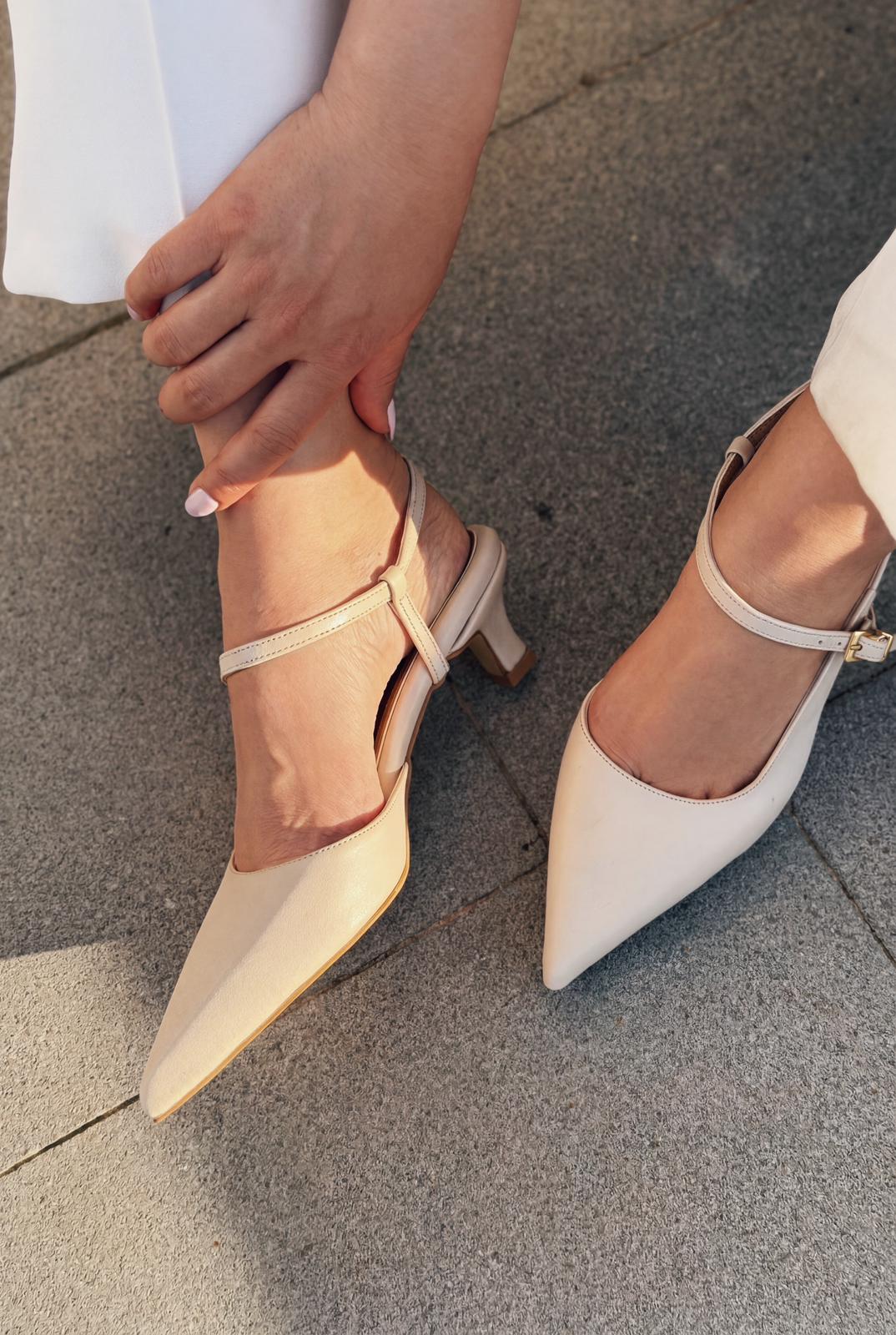 Torev Bej Mat Deri Kadın Stiletto