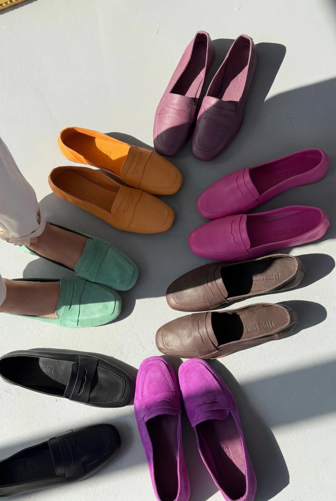 Melniel Yeşil Hakiki Süet Kadın Loafer - ILOVESHOES
