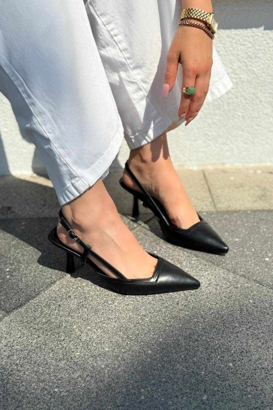 Dayrax Mat Deri Siyah Stiletto - ILOVESHOES