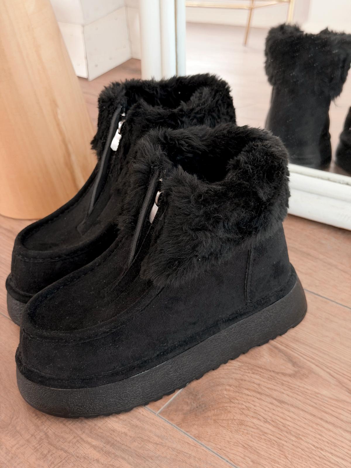 Molira Kadın İçi Tüylü Bot Siyah Süet