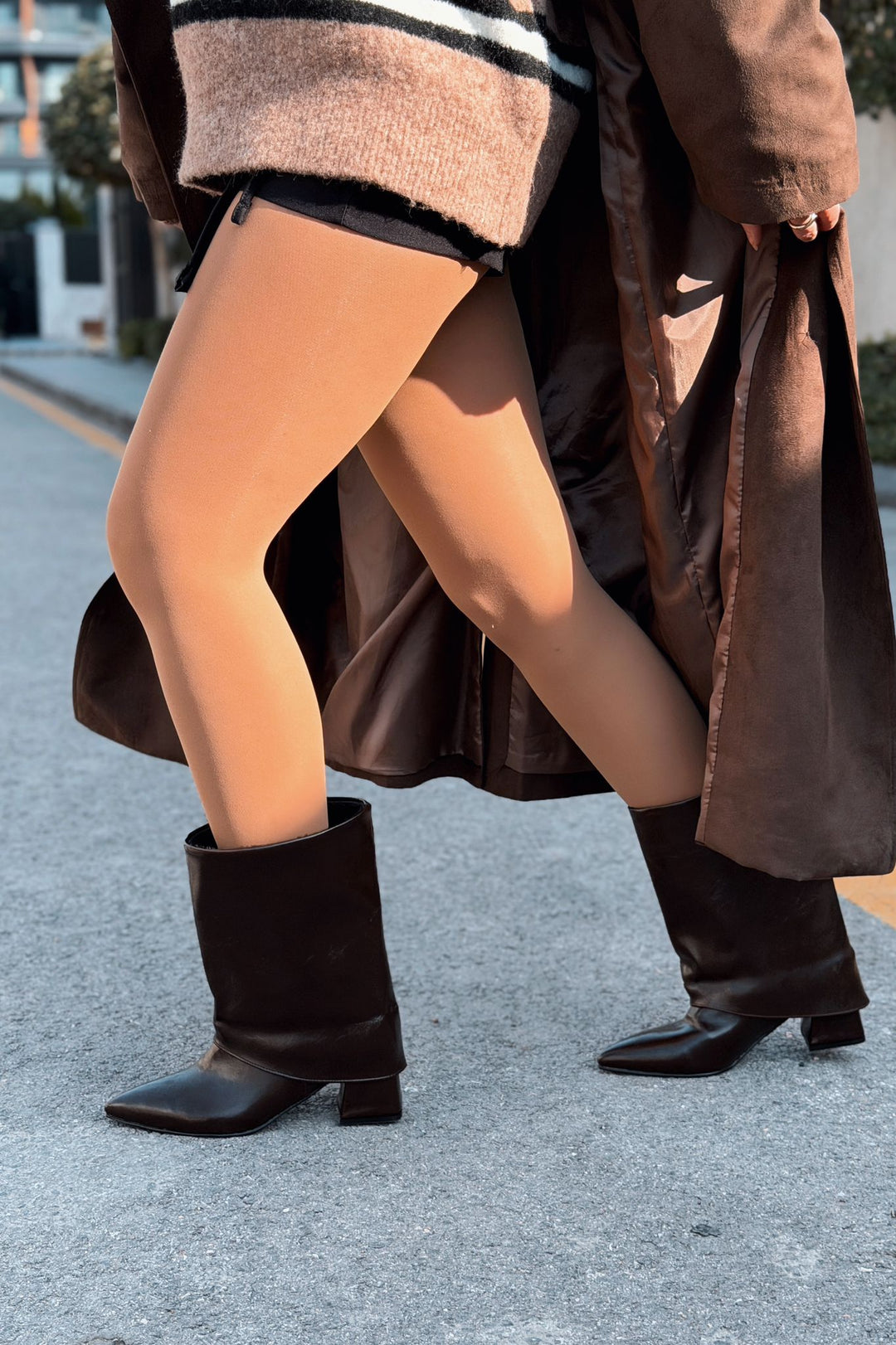 Ovelle Kadın Topuklu Bot Acıkahve Parlak Deri - ILOVESHOES