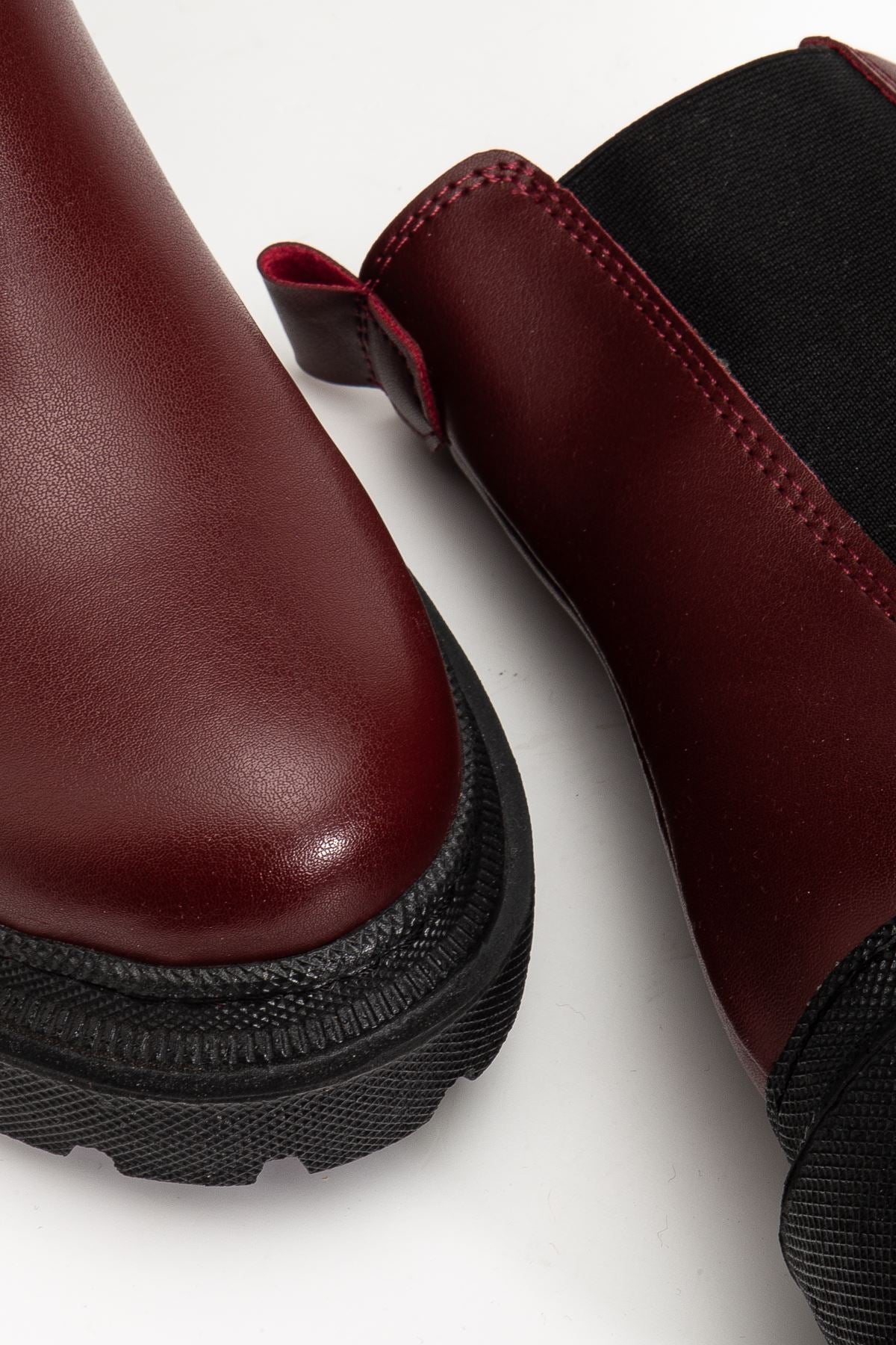 Rasoli Bordo Lastikli Günlük Kadın Bot - ILOVESHOES