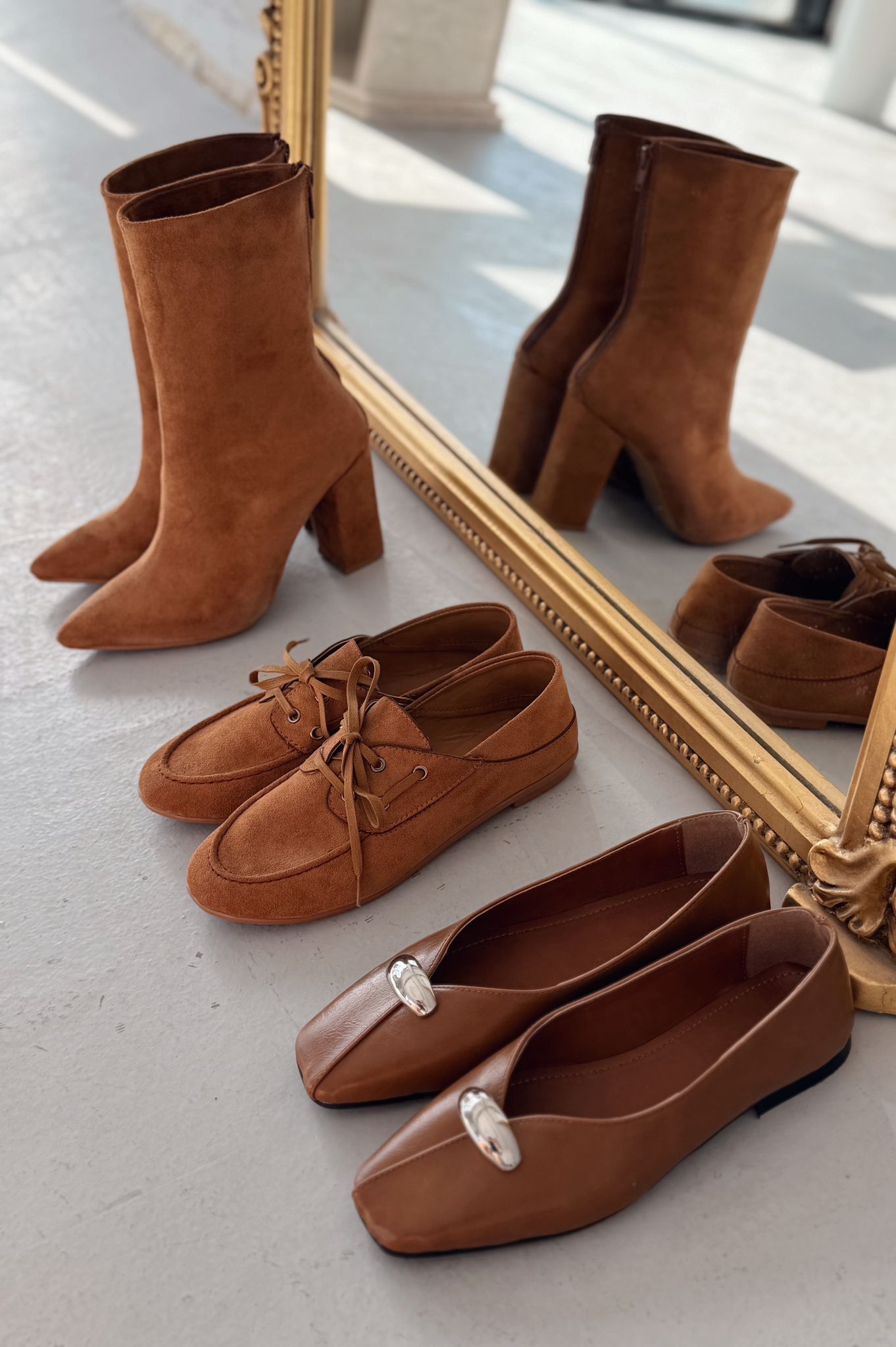 Lior Topuklu Kaın Bot Taba Süet - ILOVESHOES