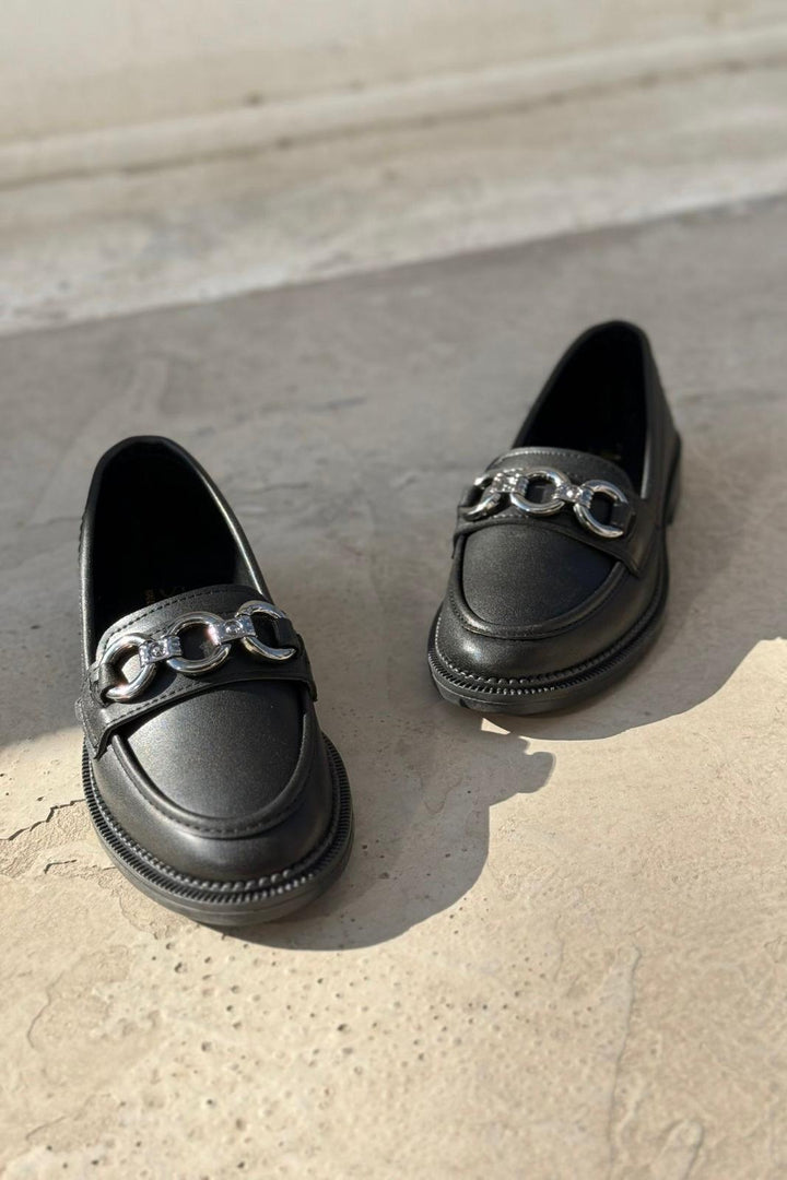Ardel Mat Deri Siyah Kadın Loafer - ILOVESHOES