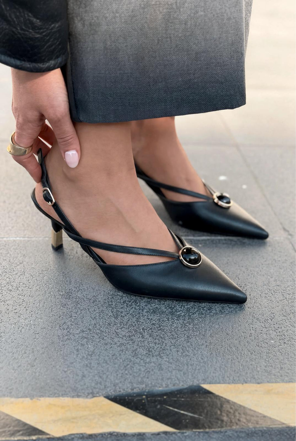 Lorisse Stiletto Siyah Mat Deri - ILOVESHOES
