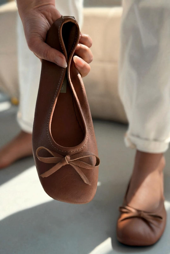 Telion Taba Hakiki Deri Kadın Babet - ILOVESHOES