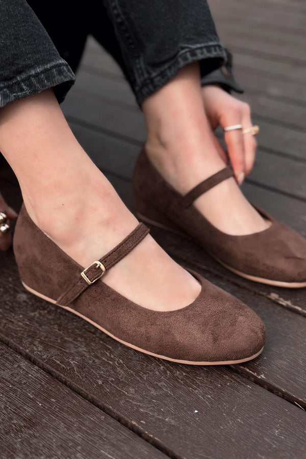 Tenris Kadın Babet Acıhkave Süet Dolgu Topuklu - ILOVESHOES