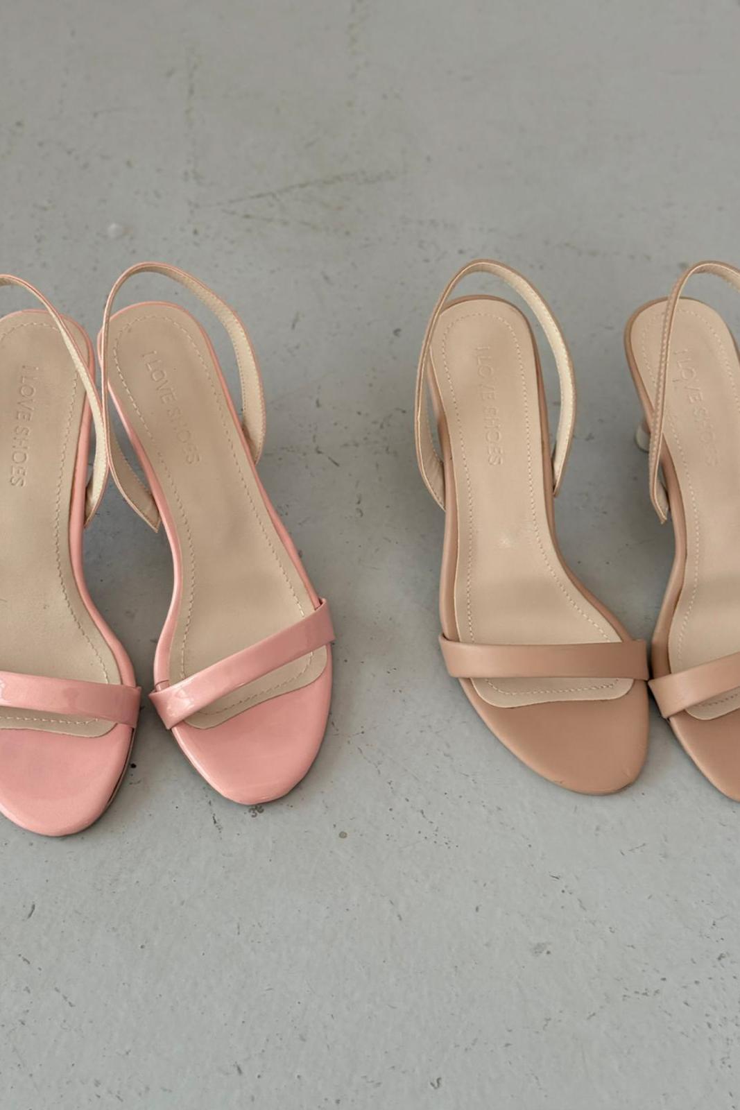 Bedsa Mat Deri İnce Topuklu Ayakkabı Nude - ILOVESHOES