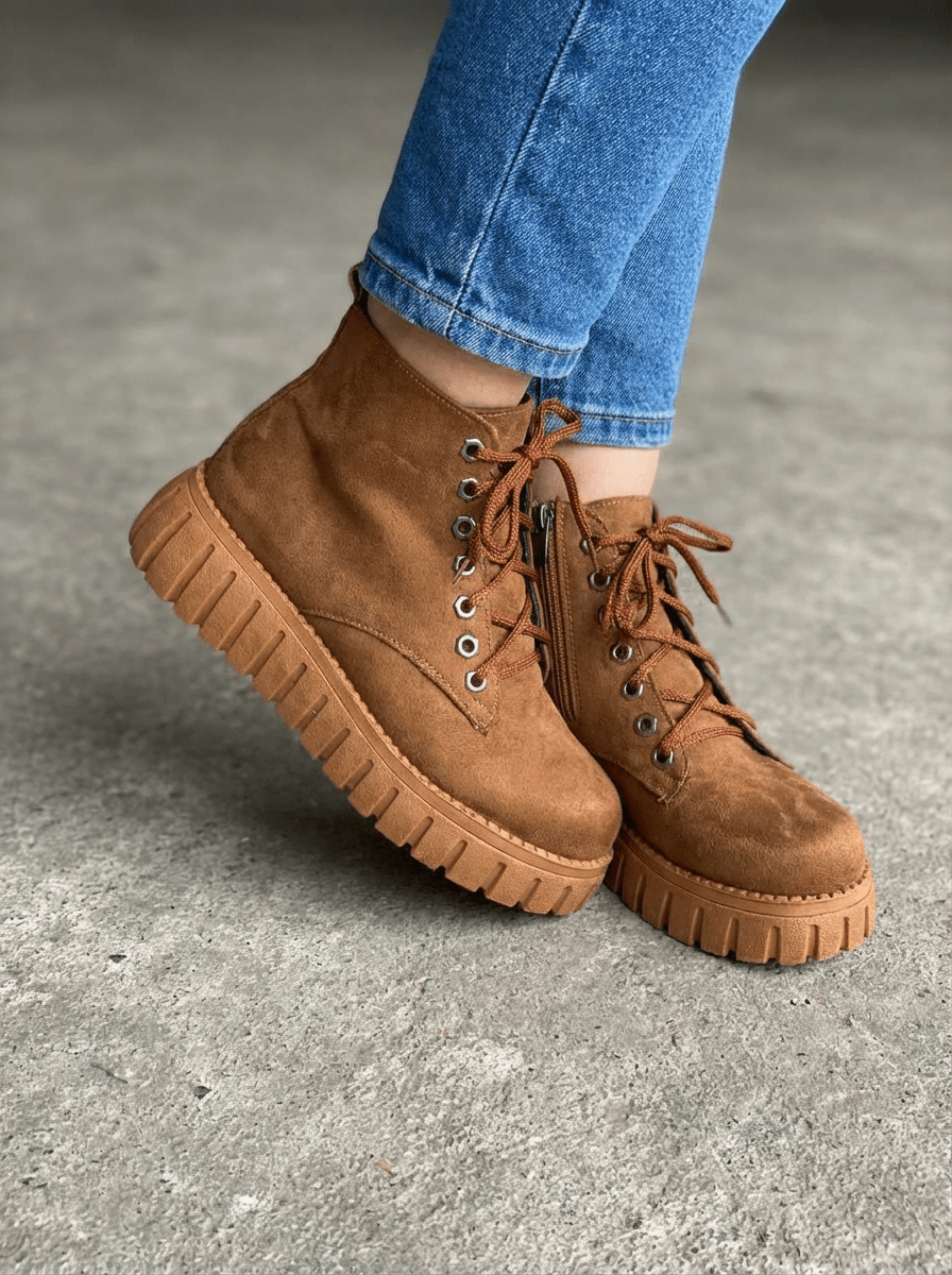 Norveta Kadın Bot Camel Süet - ILOVESHOES