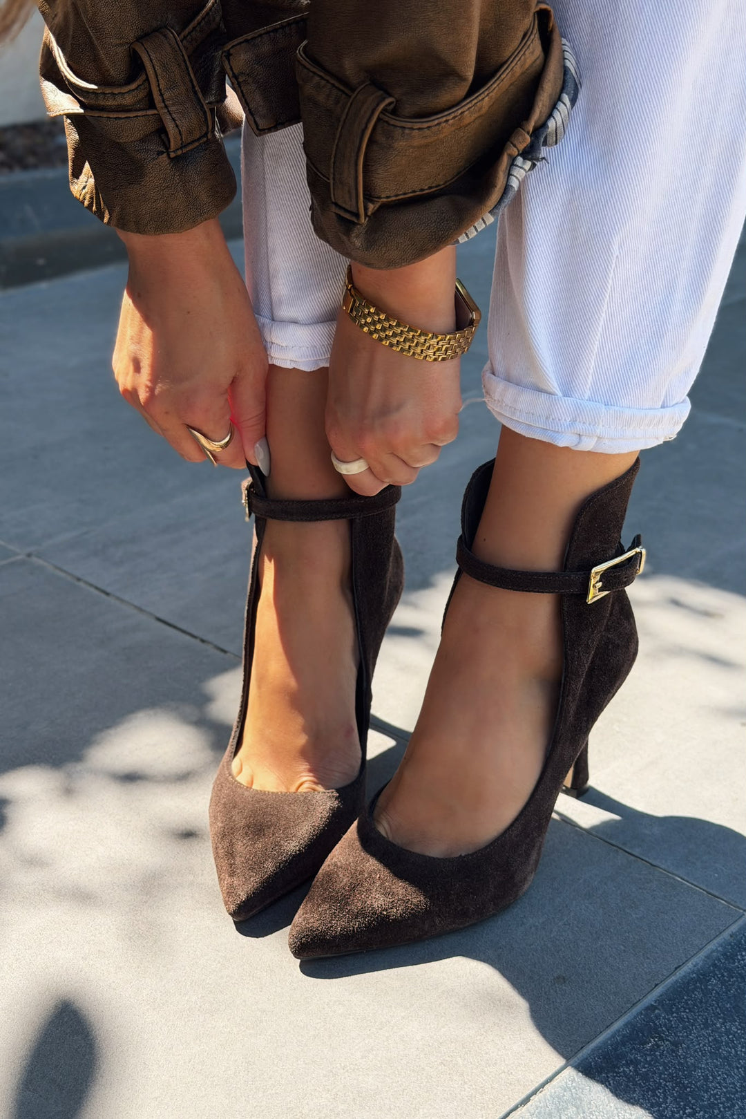 Vion  Acıkahve  Süet  Hakiki Deri Kadın Topuklu Ayakkabı