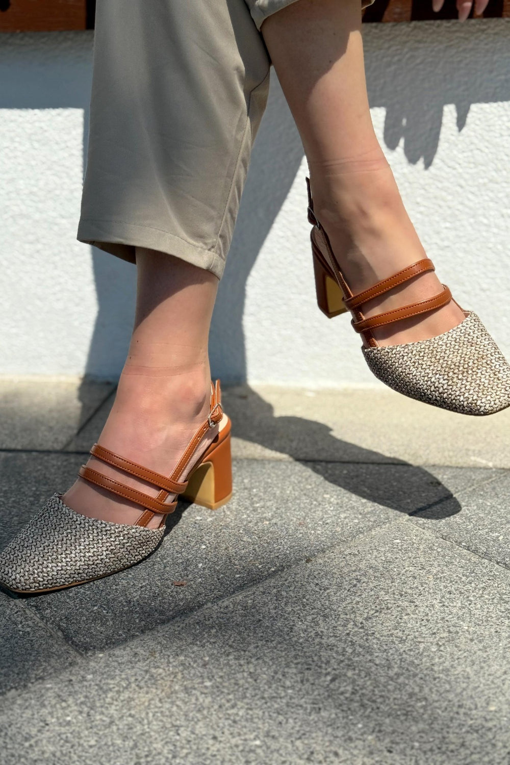 Marlo Mat Deri Taba Hasır Detaylı Mary Jane - ILOVESHOES