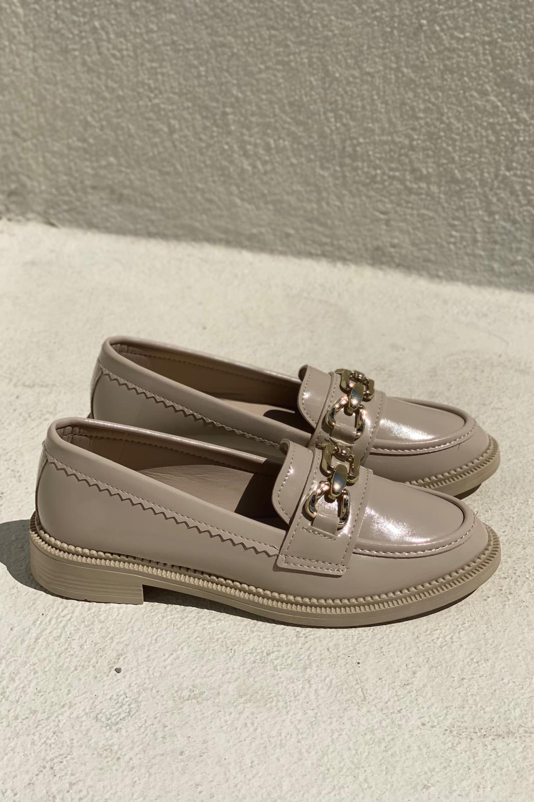 Kasto Rugan Bej Kadın Loafer - ILOVESHOES