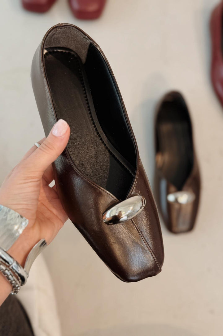 Tormel Kadın Babet Acıkahve Mat Deri - ILOVESHOES
