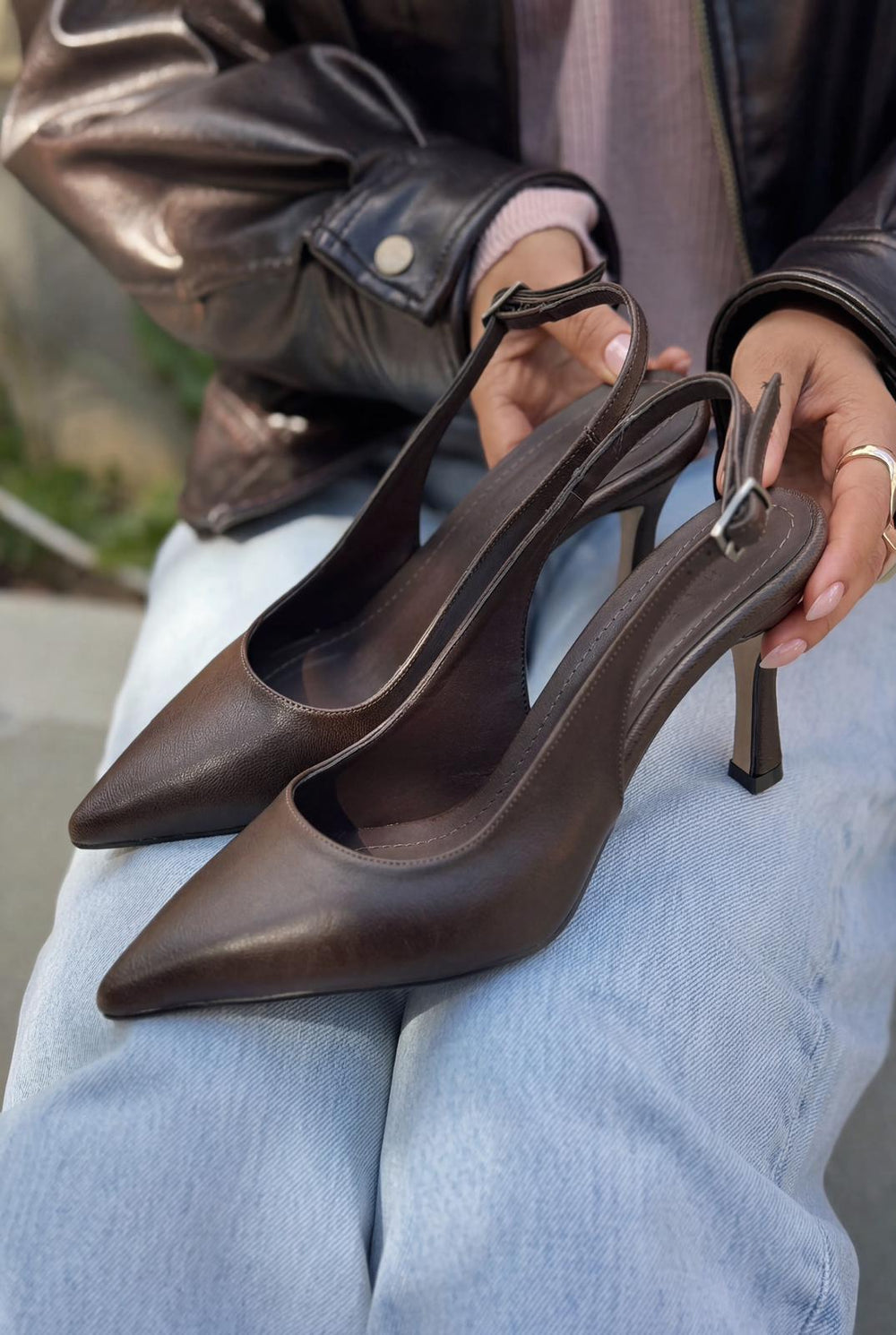 Alvessa Stiletto Acıkahve Mat Deri - ILOVESHOES