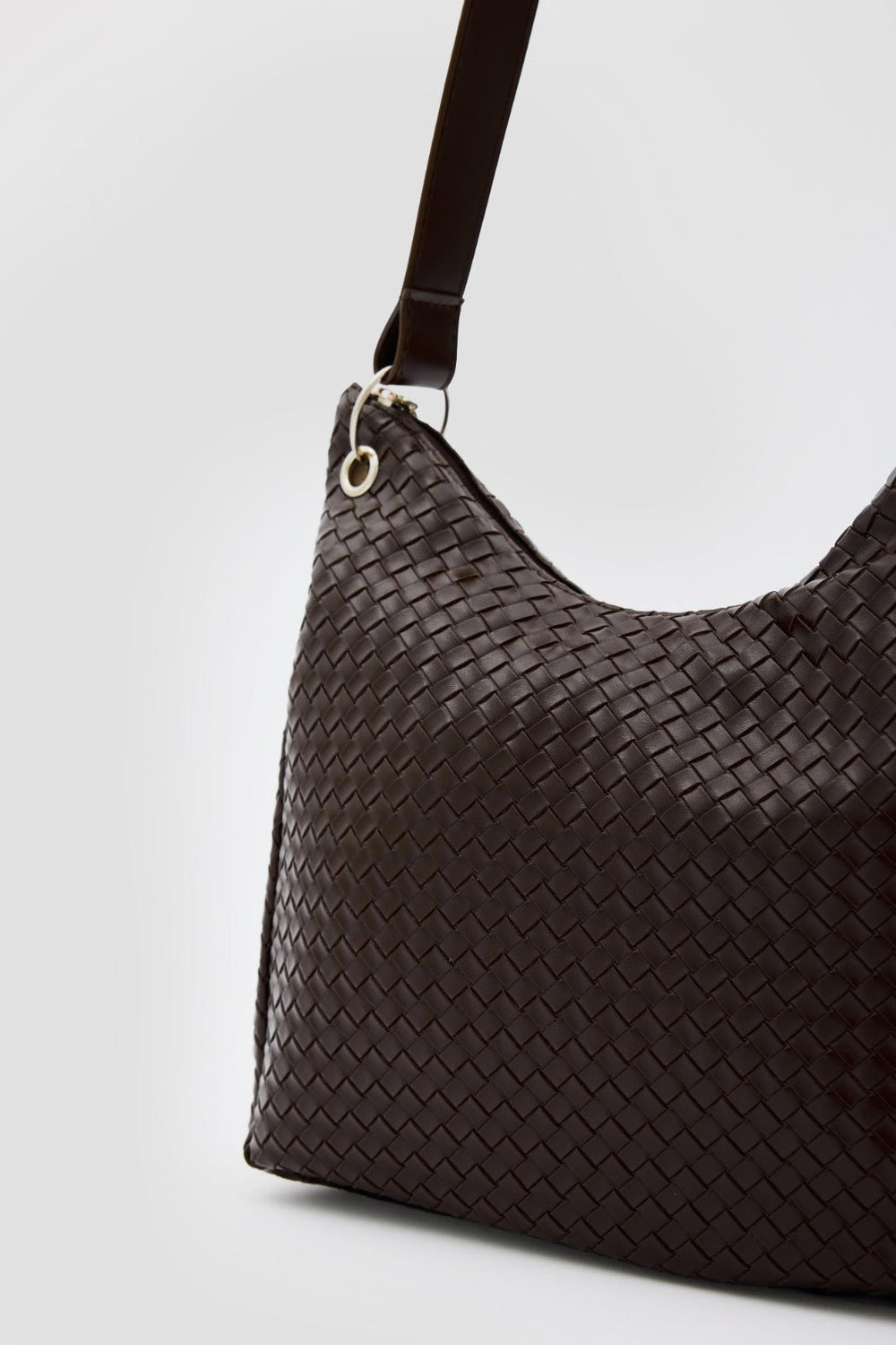 Noelis Kadın Omuz Çantası Acıkahve Örgü Desenli - ILOVESHOES