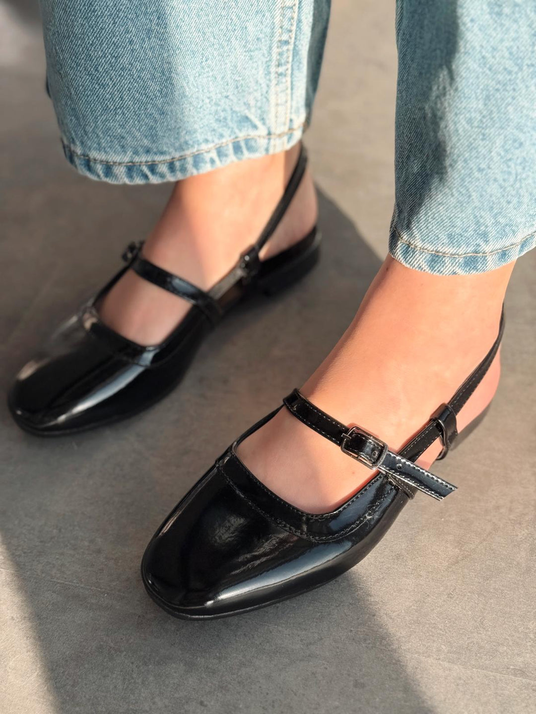 Minor Rugan Siyah Bant Detaylı Mary Jane - ILOVESHOES