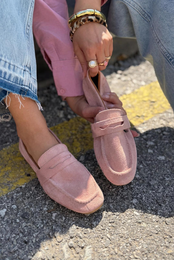 Orvino Pudra Süet Kadın Loafer - ILOVESHOES