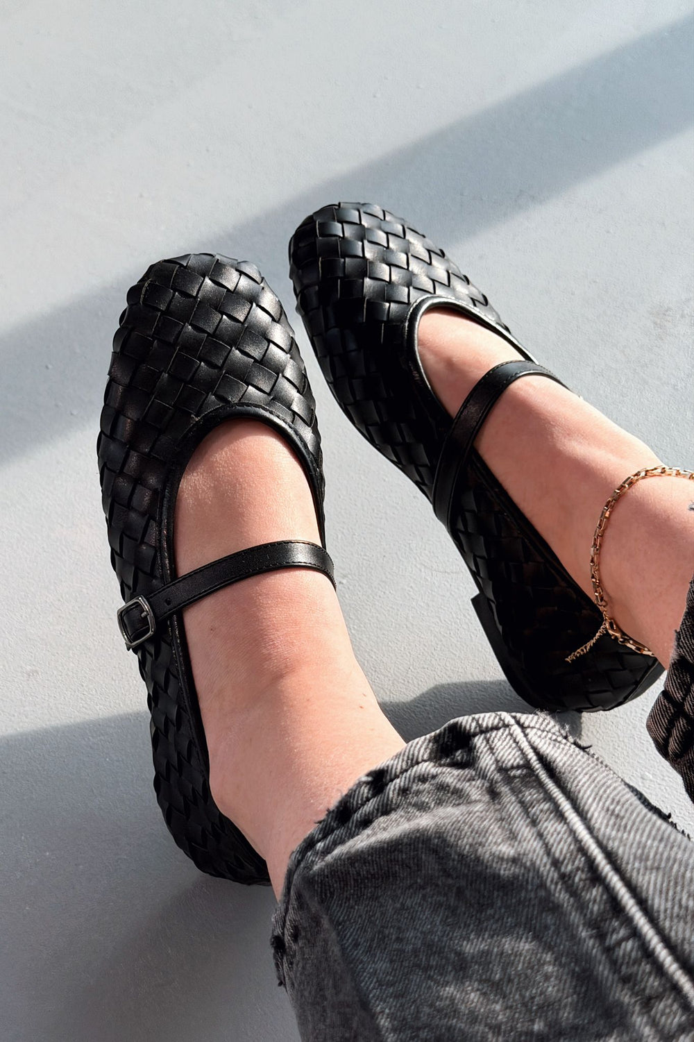 Roselle Kadın Babet Siyah Mat Deri - ILOVESHOES