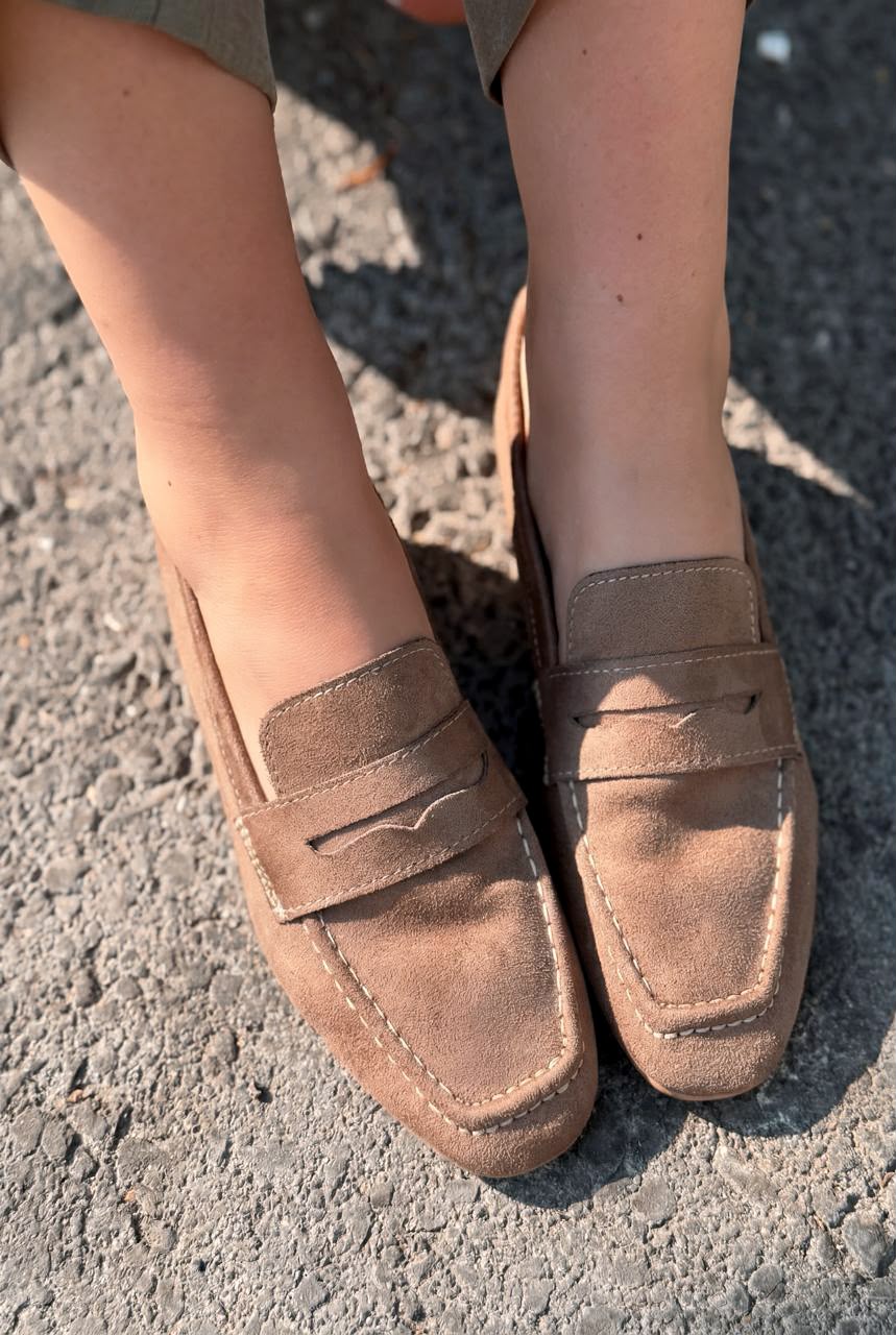 Orvino Vizon Süet Kadın Loafer - ILOVESHOES