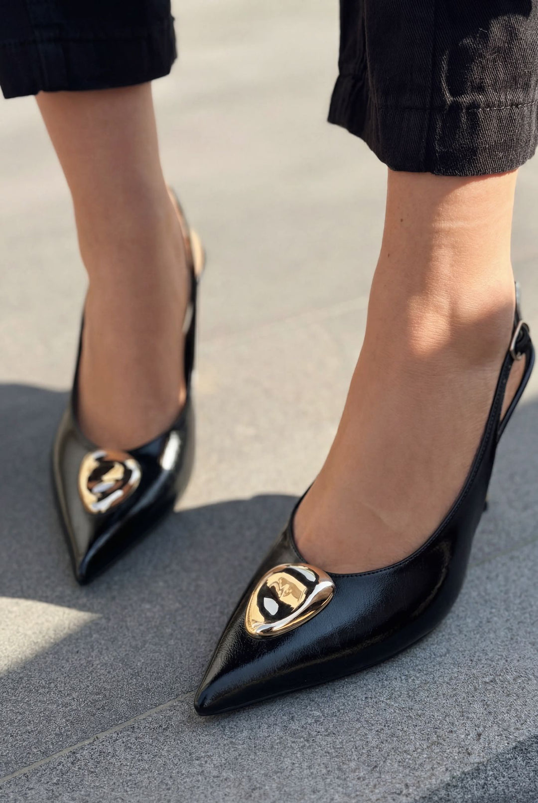 Torval Stiletto Siyah Mat Deri - ILOVESHOES