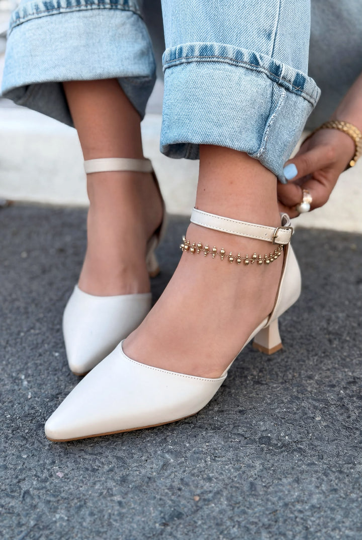 Arlin Bej Mat Deri Kadın Stiletto - ILOVESHOES