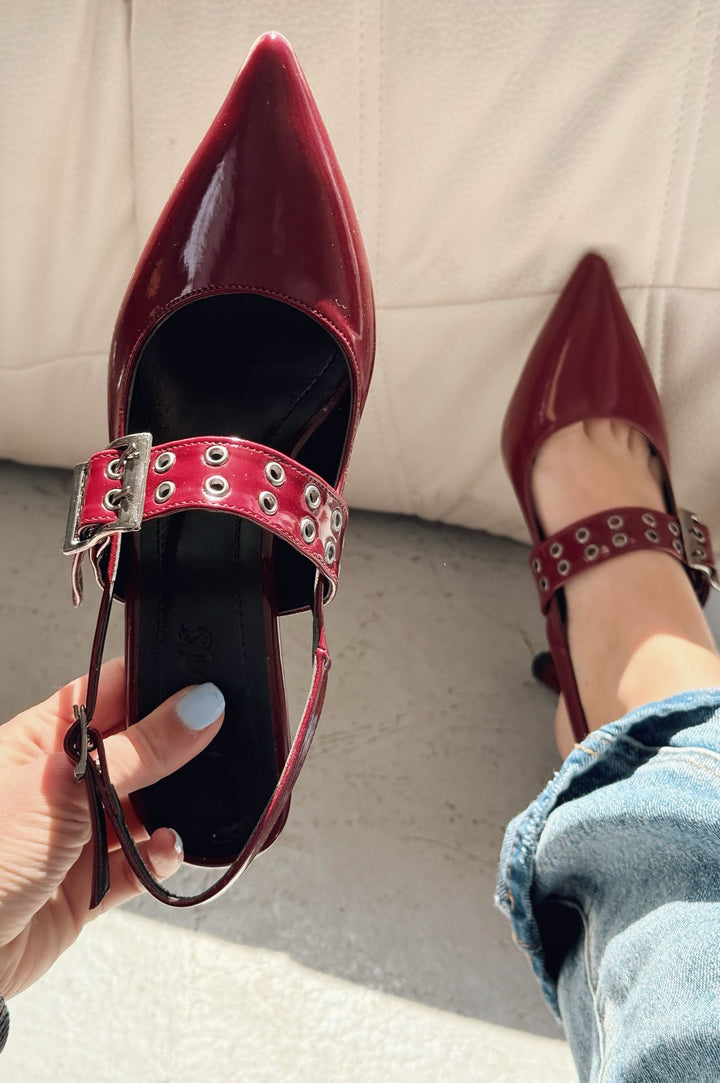 Benor Rugan Bordo Toka Detaylı Stiletto