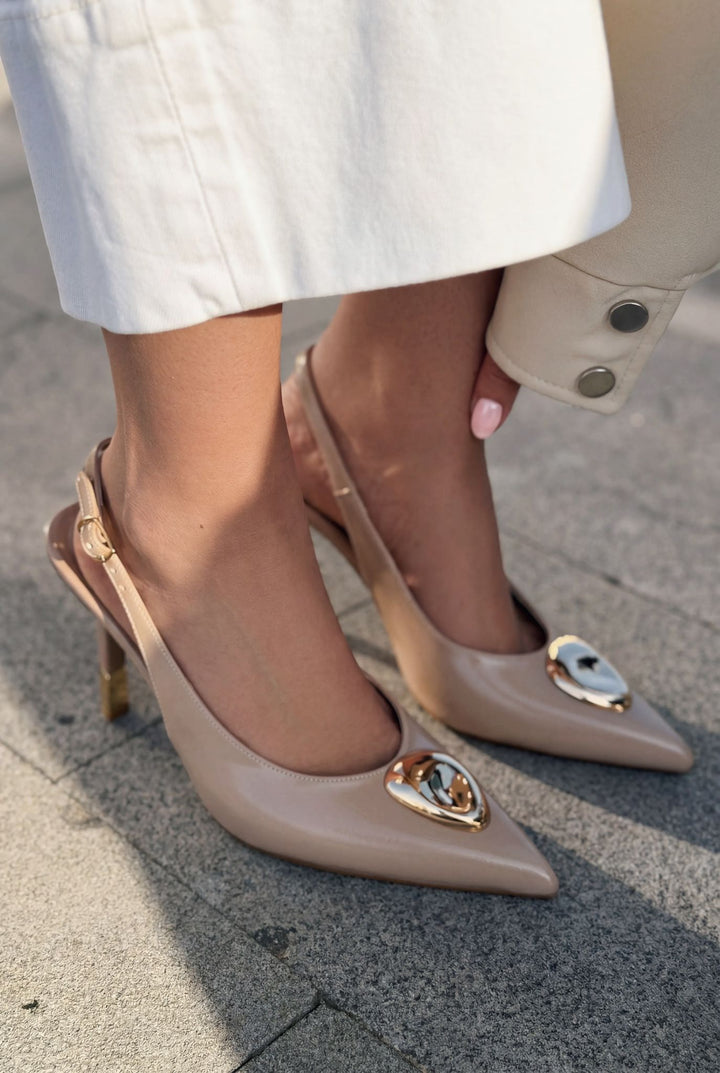 Torval Stiletto Nude Mat Deri - ILOVESHOES