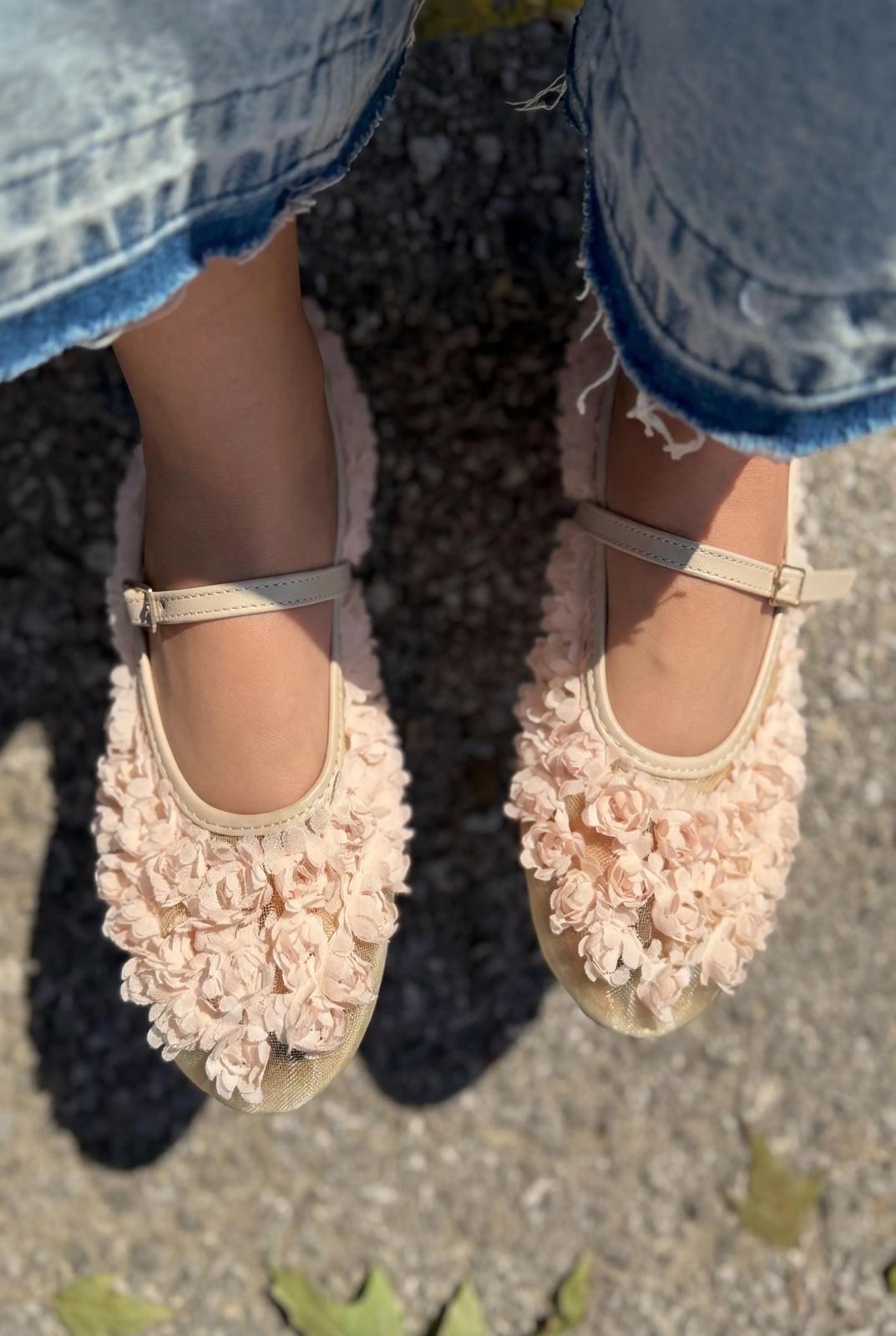 Neror Pudra Tül Kadın Babet - ILOVESHOES