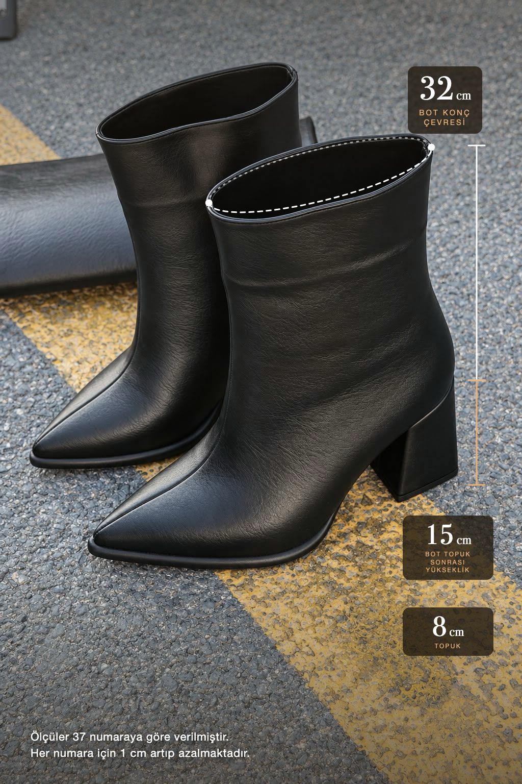 Vordax Siyah Mat Deri Tak Çıkar Bot Çizme - ILOVESHOES