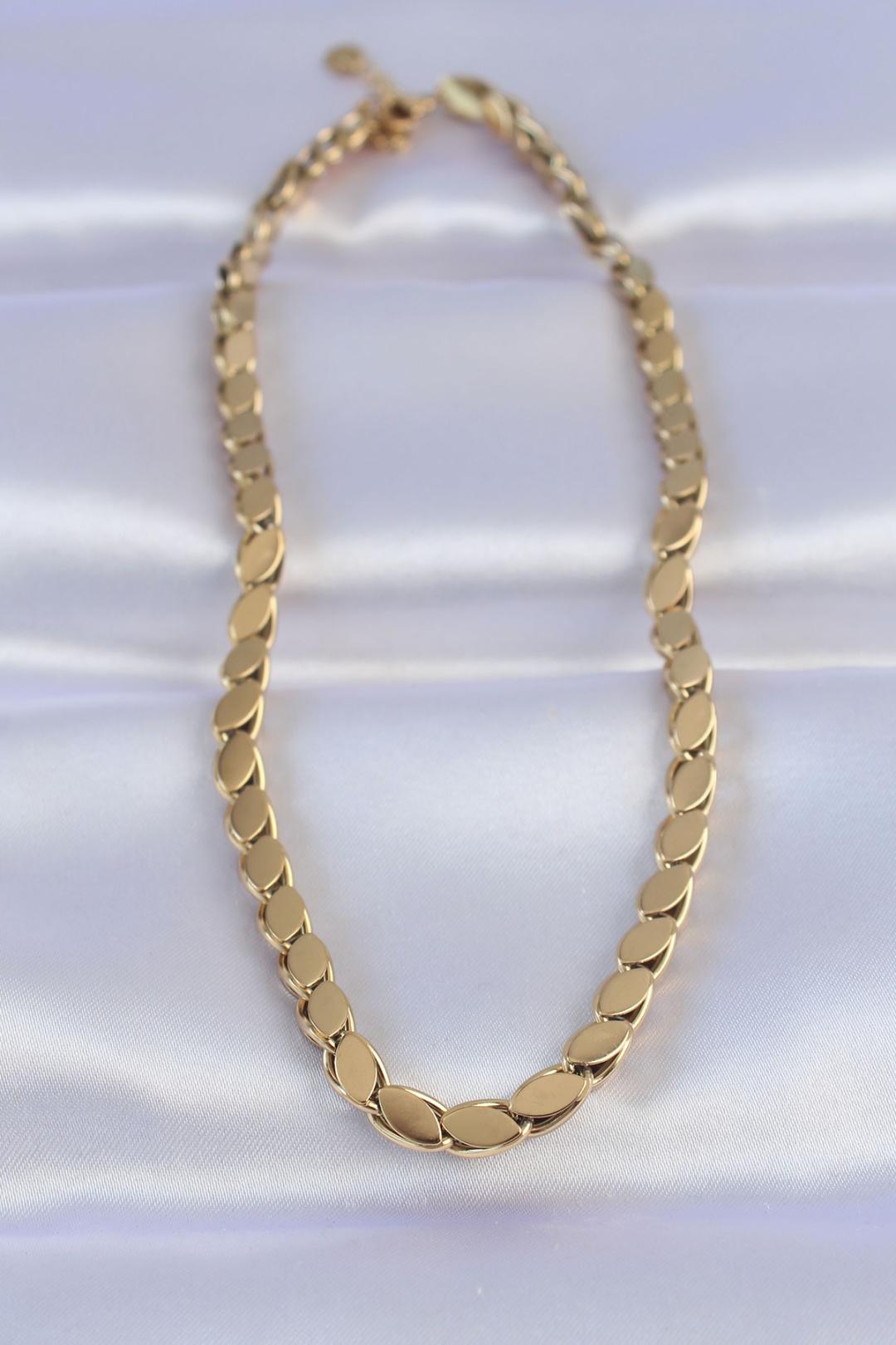 ILS - 1080 Kadın Kolye Gold Çelik Arpa Model - ILOVESHOES