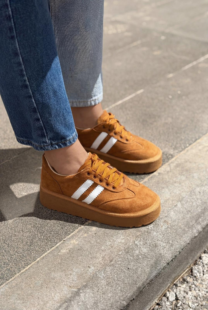 Vireo Kadın Spor Ayakkabı Taba Süet - ILOVESHOES